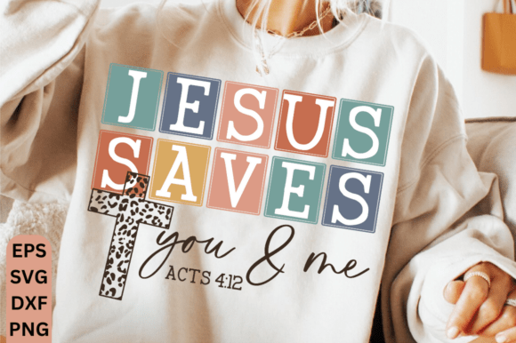Boho Christian PNG, Jesus Saves You Me – Stylish Graphics for T-Shirt Designs & Handmade Crafting