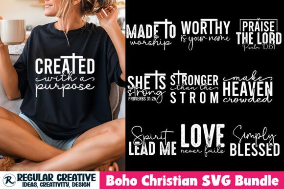 Boho Christian SVG Bundle: Graphics for Soulful T-Shirt Designs