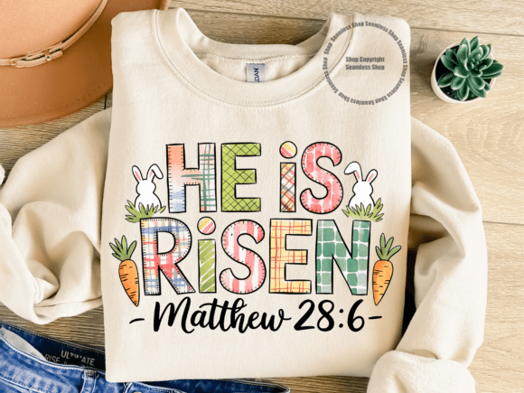 He is Risen Christian PNG Bible Verse – A Faith-Focused Graphic for T-Shirt Designs and Visual Projects