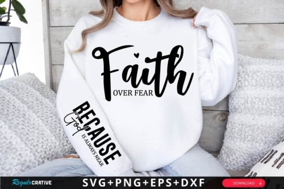 Jesus Faith Sleeve SVG Design – Faith-Focused Graphics for T-Shirt Creators