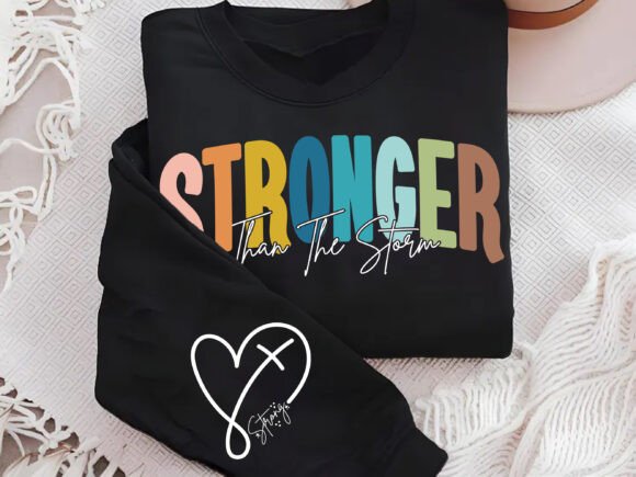 Stronger Than the Storm, Boho Christian Graphics for T-Shirt Designs